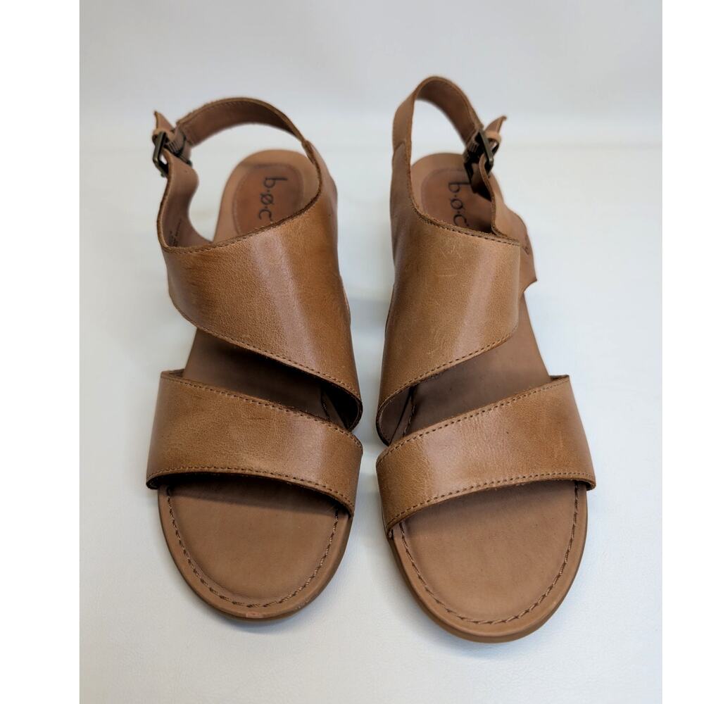 B.O.C. Brown Leather Strap Slingback Sandals women's size 9